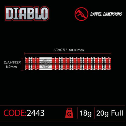 Winmau Diablo 18 gram barrel/20 gram full 90% Tungsten alloy SOFT TIP