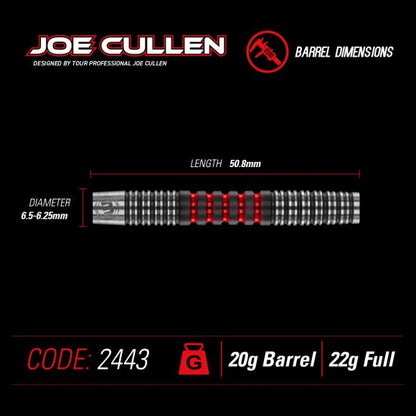 Winmau Joe Cullen 20 gram barrel/22 gram full 90% Tungsten alloy SOFT TIP