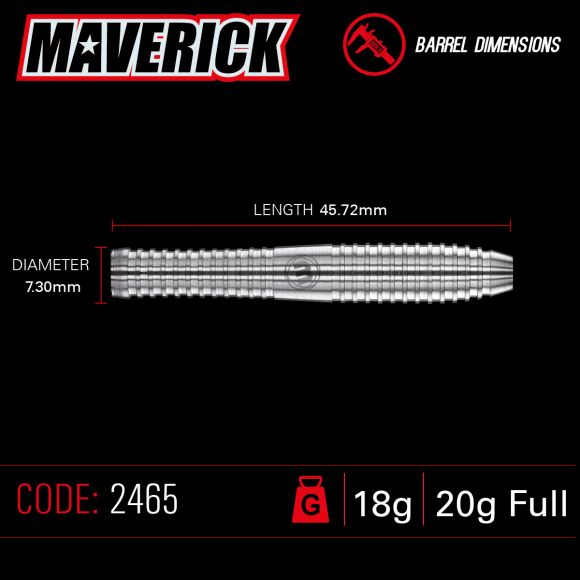 Winmau Maverick 18 gram barrel/20 gram full 80% Tungsten alloy SOFT TIP