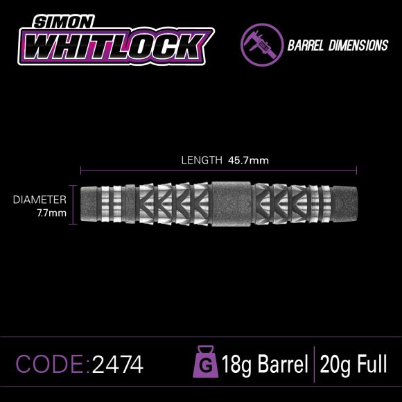 Simon Whitlock 20 gram 90% Tungsten alloy SOFT TIP
