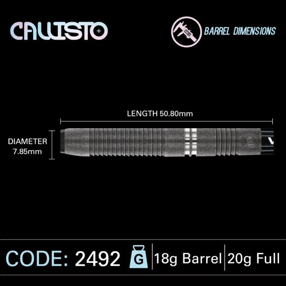 Winmau Callisto 3 SOFT TIP Dart Set 20 gram 90% Tungsten Alloy