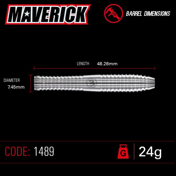 Winmau Maverick 24 gram 80% Tungsten Alloy Steel Tip Darts