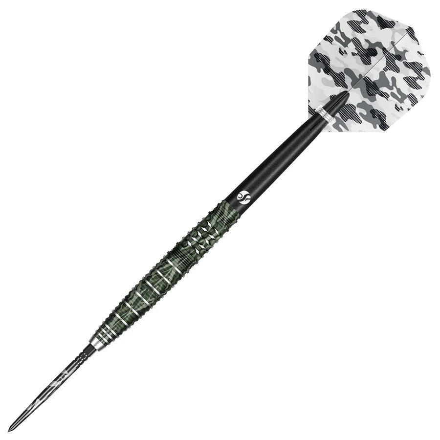 Shot Camo Ghillie Turbo Point Steel Tip Dart Set-90% Tungsten Barrels - 24gm