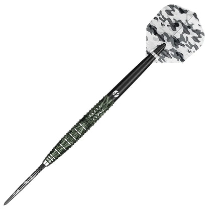 Shot Camo Ghillie Turbo Point Steel Tip Dart Set-90% Tungsten Barrels - 24gm