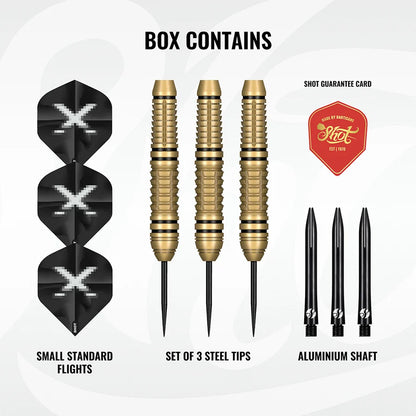 Shot X-Boost Steel Tip Dart Set - Brass Barrels - 23gm