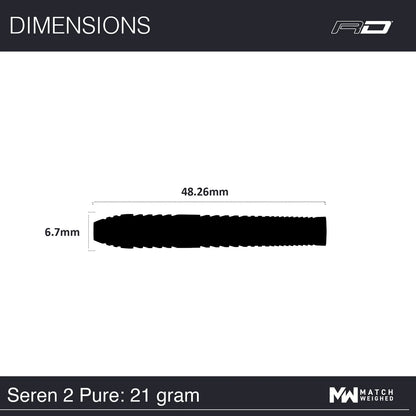Red Dragon Seren 2 Pure Steel Tip Darts 90% Tungsten - 21gm