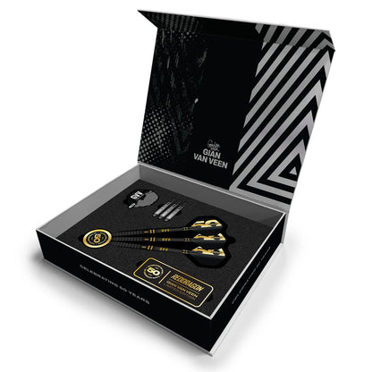 Red Dragon 50 Year Limited Edition Gian Van Veen Steel Tip Darts in Gift box 90% Tungsten