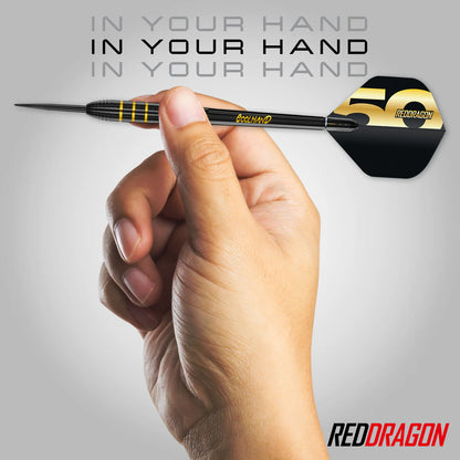 Red Dragon 50 Year Limited Edition Luke Humphries Steel Tip Darts in Gift box 90% Tungsten