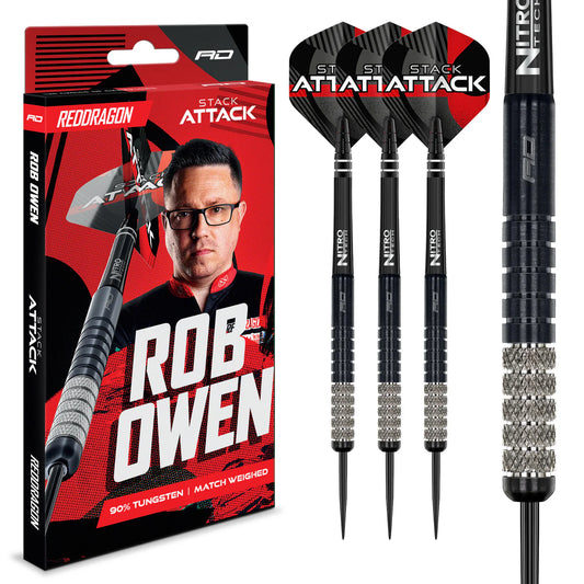 Red Dragon Rob Owen Steel Tip Darts 90% Tungsten 22gm