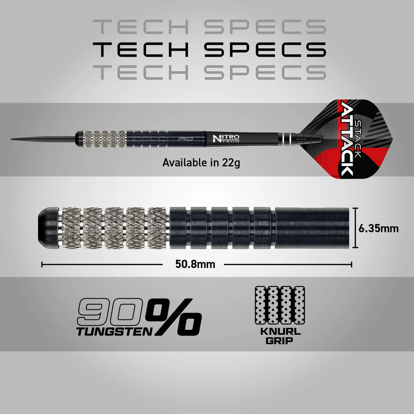 Red Dragon Rob Owen Steel Tip Darts 90% Tungsten 22gm