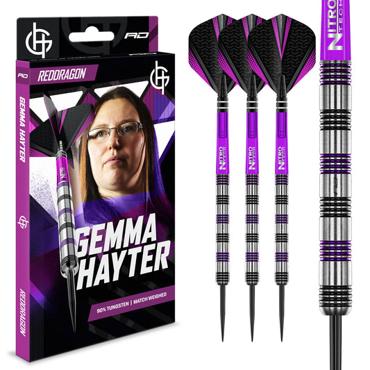 Red Dragon Gemma Hayter Steel Tip Darts 90% Tungsten 22gm
