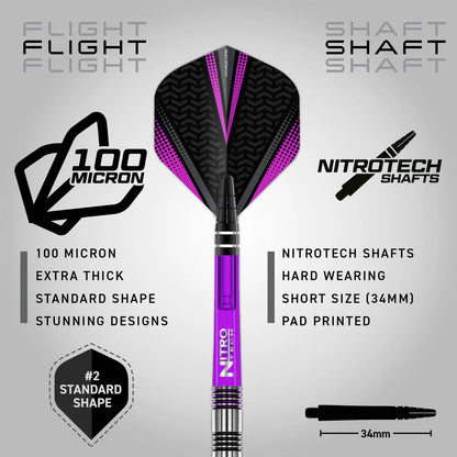 Red Dragon Gemma Hayter Steel Tip Darts 90% Tungsten 22gm