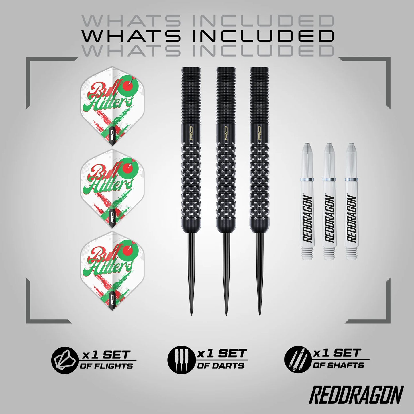 Red Dragon Bullhitters V1 Steel Tip Darts 23 gram 90% Tungsten