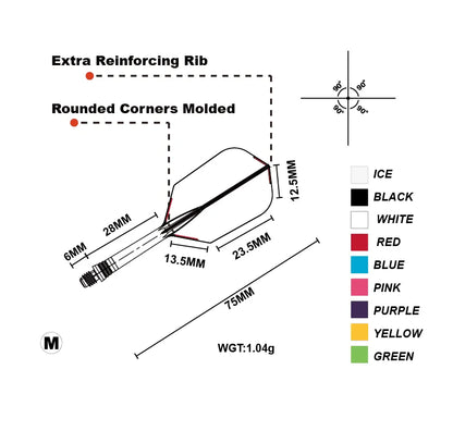 CUESOUL ROST AK5 Integrated Dart Shaft & Flight - Slim Shape - Medium - White