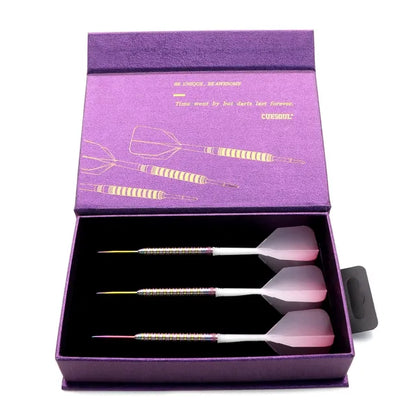 CUESOUL Pink Gem Stone 22 gram 90% Tungsten Steel Tip Dart Set w/ ROST Flights