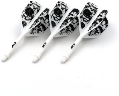 CUESOUL ROST AK5 Integrated Dart Shaft & Flight - Big Wing Shape - Medium - Skulls White