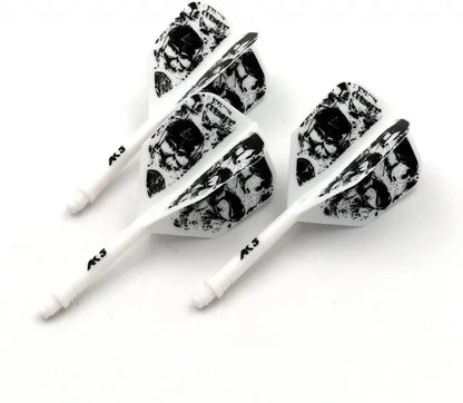 CUESOUL ROST AK5 Integrated Dart Shaft & Flight - Big Wing Shape - Medium - Skulls White
