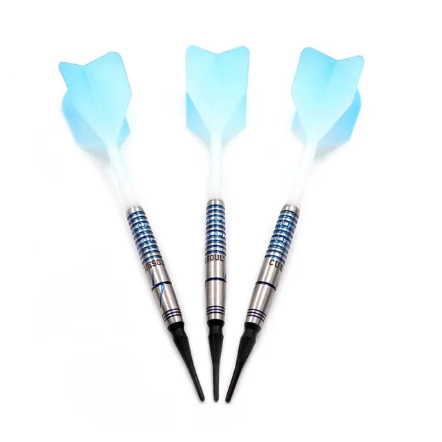 CUESOUL Blue Gem Stone 20 gram 90% Tungsten Soft Tip Dart Set w/ ROST Flights