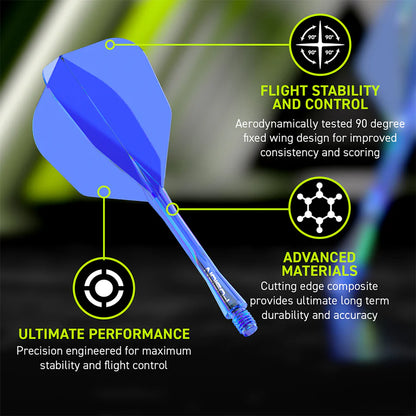 Winmau Fusion Integrated Flight & Shaft #6 Standard - Medium - Blue