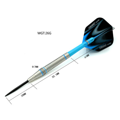 CUESOUL Glory 26 gram Blue Grooves & Blue Shaft 85% Tungsten Steel Tip Dart Set