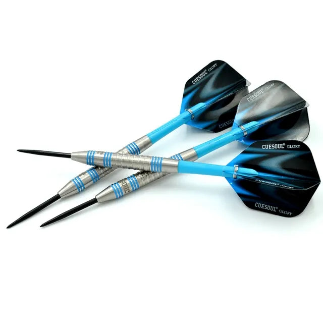 CUESOUL Glory 22 gram Blue Grooves & Blue Shafts 85% Tungsten Steel Tip Dart Set