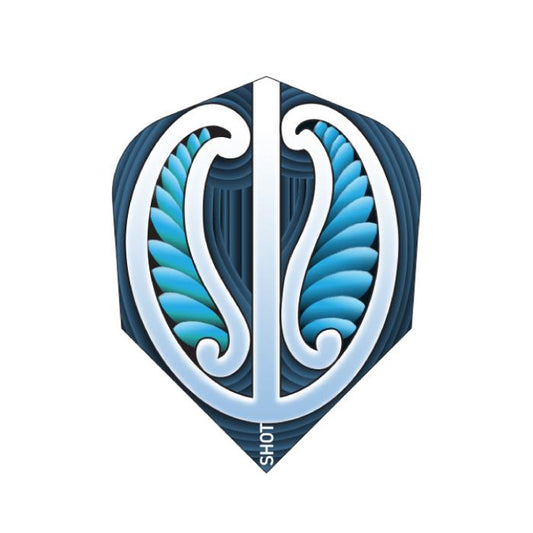 Shot Warrior Blue Dart Flight Set-Small Standard