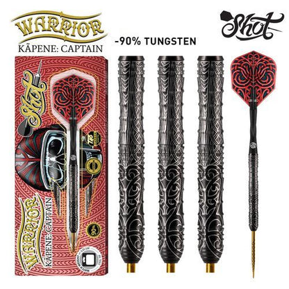 Shot Warrior Kapene Captain Steel Tip Dart Set-90% Tungsten-25gm