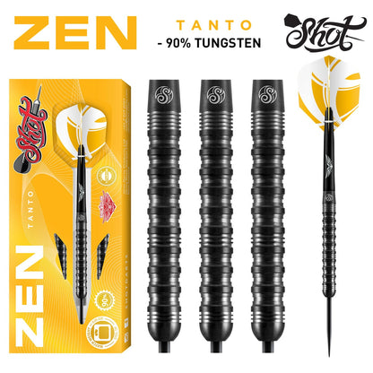 Shot Zen Tanto Steel Tip Dart Set-90% Tungsten-24gm