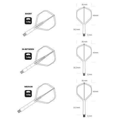 Shot Flight Deck One Piece Dart Flight and Shaft System Red Medium