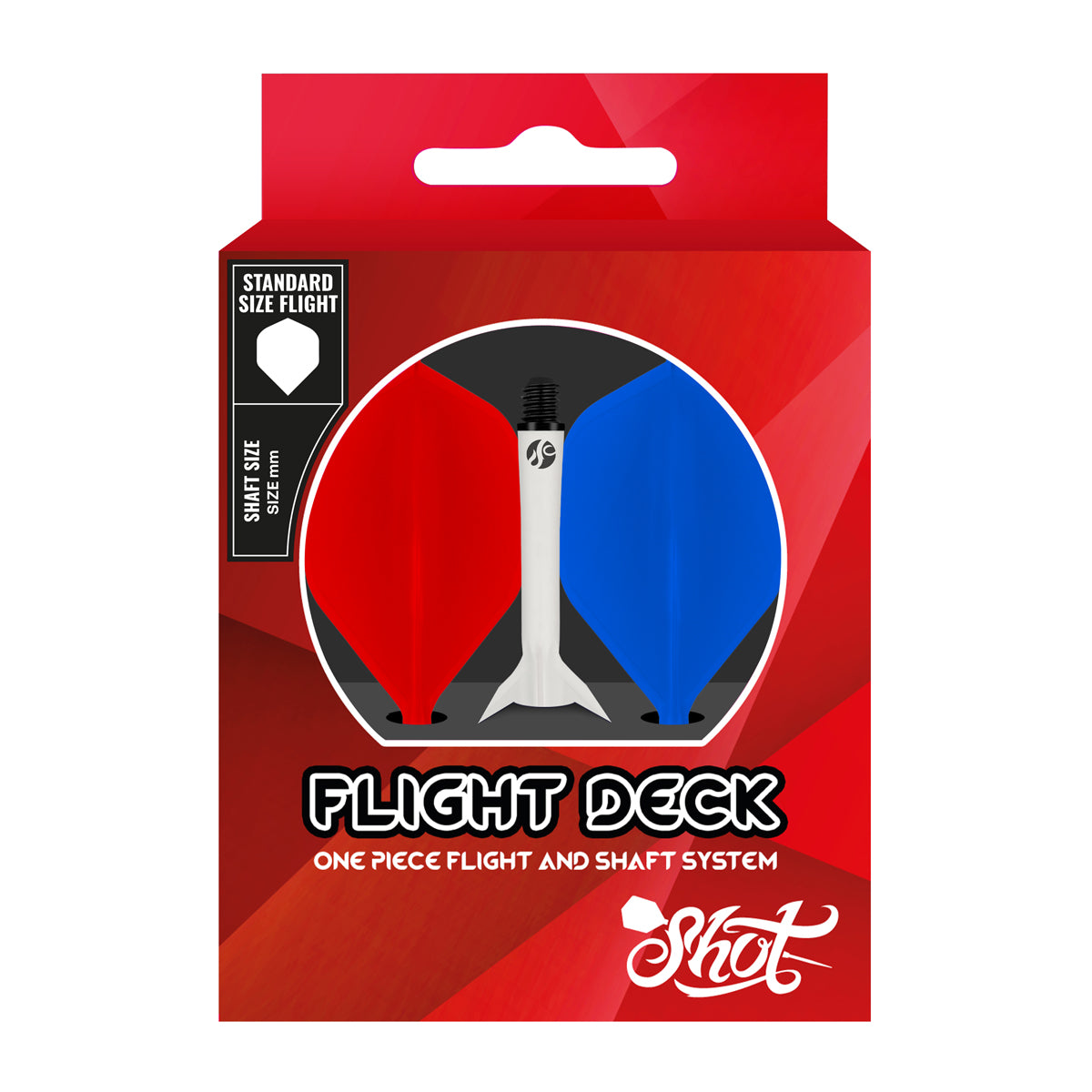 Shot Flight Deck One Piece Dart Flight and Shaft System Tricolor In-Between