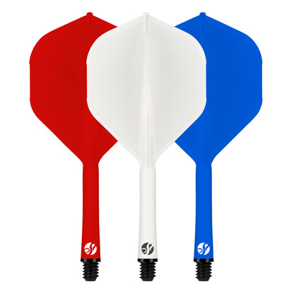Shot Flight Deck One Piece Dart Flight and Shaft System Tricolor In-Between