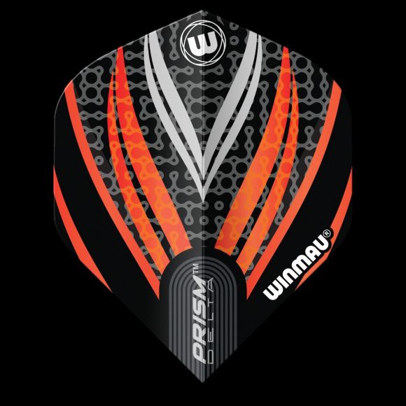 Winmau Prism Delta Black, White & Orange Extra Thick Flights