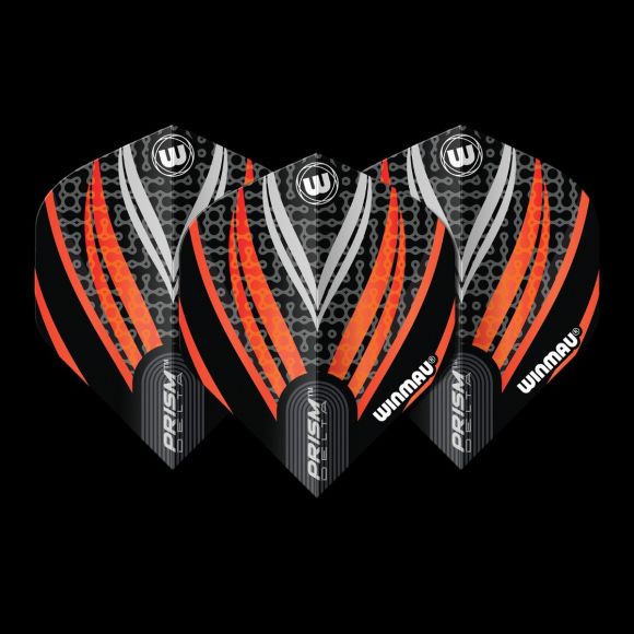 Winmau Prism Delta Black, White & Orange Extra Thick Flights