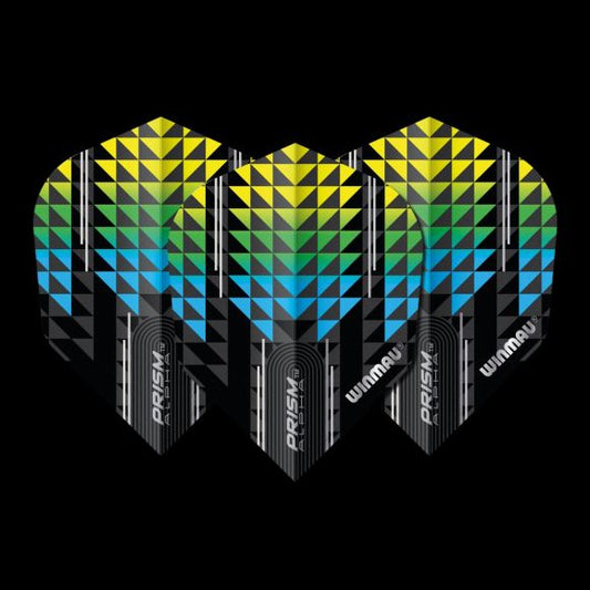 Winmau Prism Alpha Black, Yellow & Blue #6 Standard Extra Thick Flights