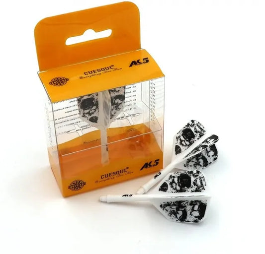 CUESOUL ROST AK5 Integrated Dart Shaft & Flight - Big Wing Shape - Medium - Skulls White
