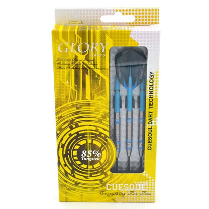 CUESOUL Glory 22 gram Blue Grooves & Blue Shafts 85% Tungsten Steel Tip Dart Set