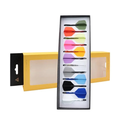 CUESOUL ROST 77 Integrated Dart Shaft & Flight - Big Wing Shape - Long - 12 Pack Assorted Colors