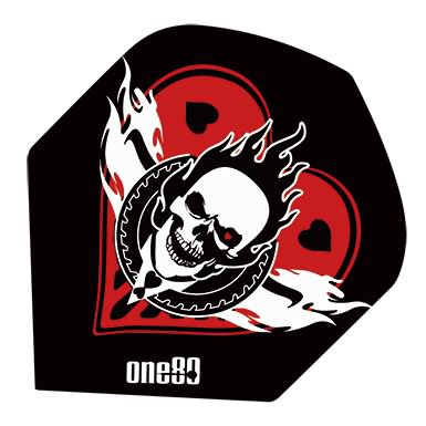 One80 Poker 02 Heart Skull Black Dart Flights