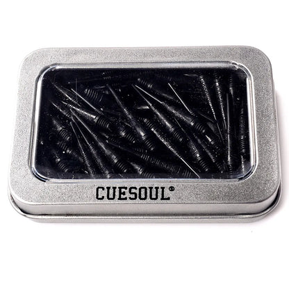 CUESOUL Soft Tip Darts Points 2BA Thread Pack of 100 in Tin - Black