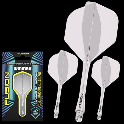 Winmau Fusion Integrated Flight & Shaft #2 Shape - Medium - Clear