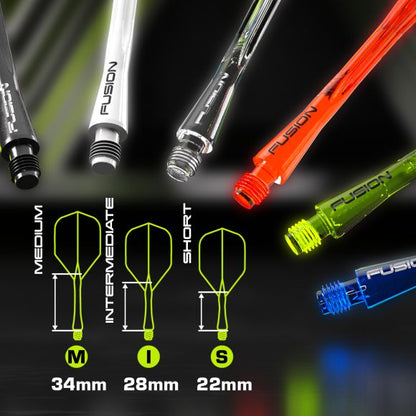 Winmau Fusion Integrated Flight & Shaft #2 Shape - Medium - Clear