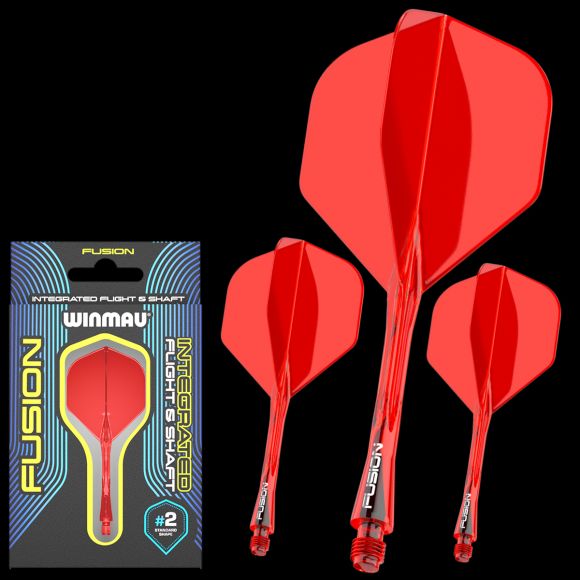 Winmau Fusion Integrated Flight & Shaft #2 Shape - Medium - Red