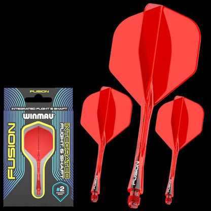 Winmau Fusion Integrated Flight & Shaft #2 Shape - Medium - Red