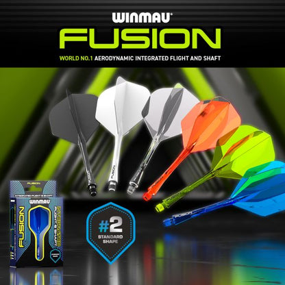 Winmau Fusion Integrated Flight & Shaft #2 Shape - Medium - Red