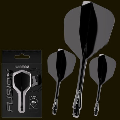 Winmau Fusion Integrated Flight & Shaft #6 Standard - Short - Black