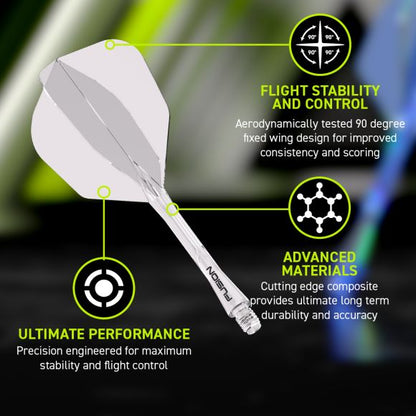 Winmau Fusion Integrated Flight & Shaft #6 Standard - Medium - Clear