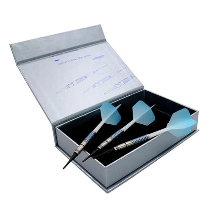CUESOUL Blue Gem Stone 20 gram 90% Tungsten Soft Tip Dart Set w/ ROST Flights