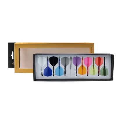 CUESOUL ROST 77 Integrated Dart Shaft & Flight - Big Wing Shape - Long - 12 Pack Assorted Colors