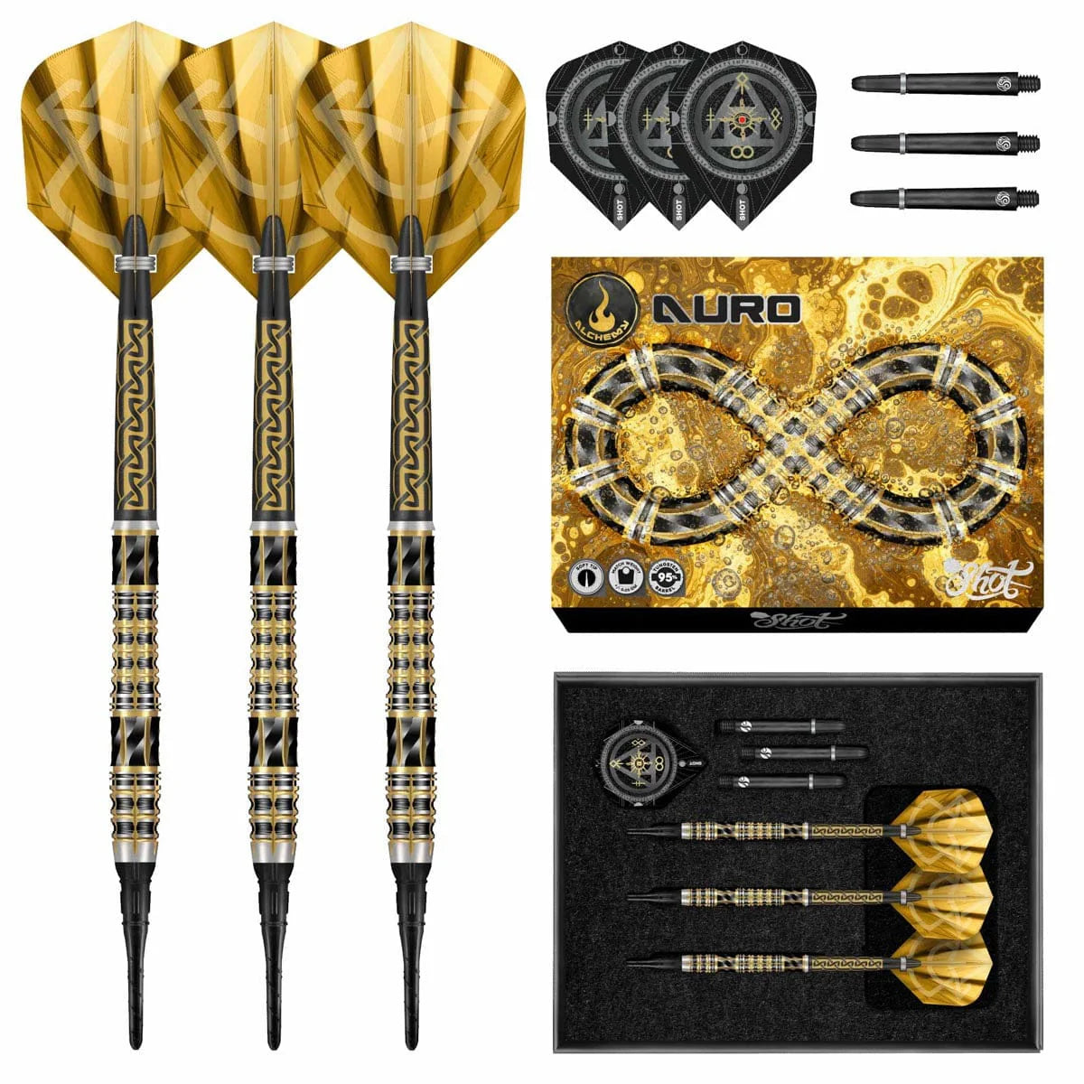 Shot Alchemy Auro Soft Tip Dart Set-95% Tungsten-20gm