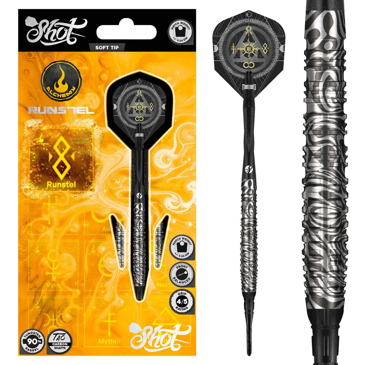 Shot Alchemy Runstel Soft Tip Dart Set-90% Tungsten-20gm